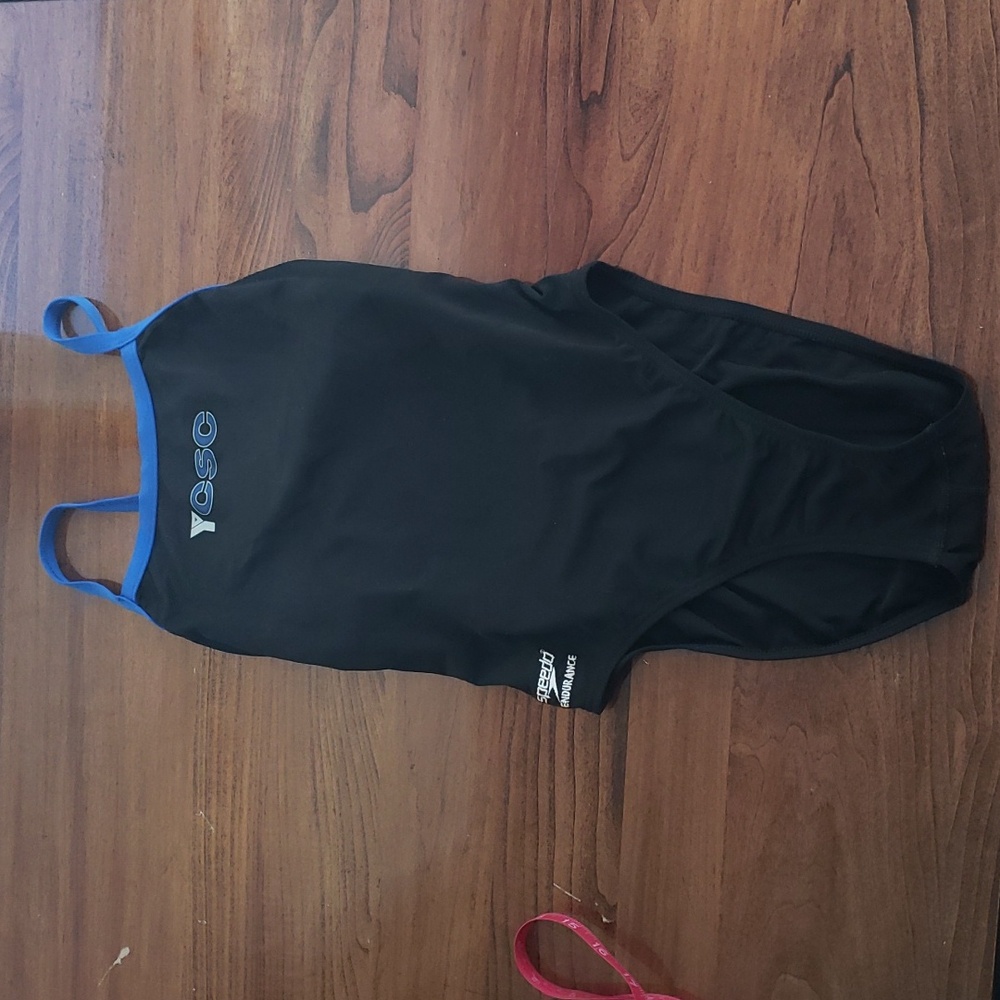 Speedo Women's 8/34 Swimsuit One Piece Endurance Flyback Adult Black Blue